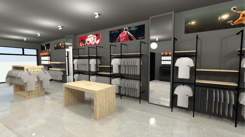 Progetto arredo negozio articoli sportivi Faenza foto n.13410