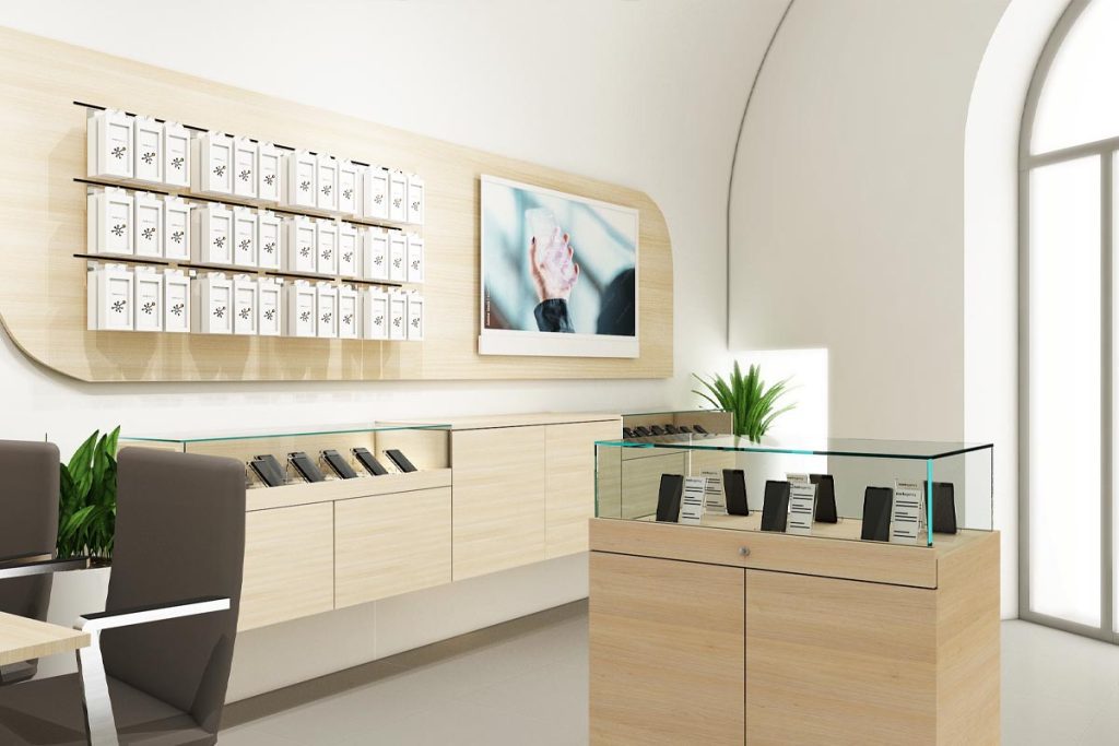 Progetto arredo negozio telefonia Bologna foto n.15954