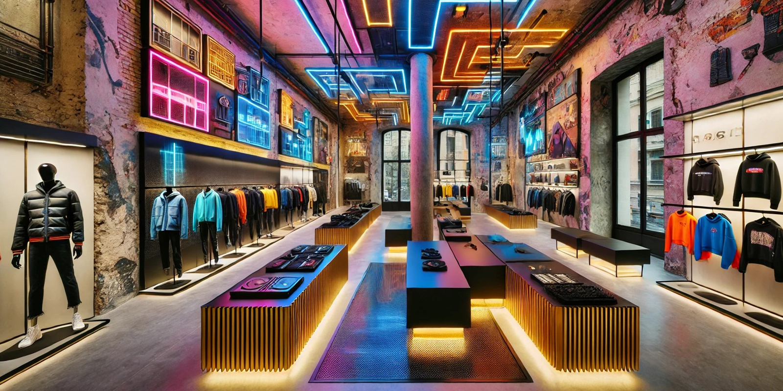 Illuminazione per arredamento negozi abbigliamento