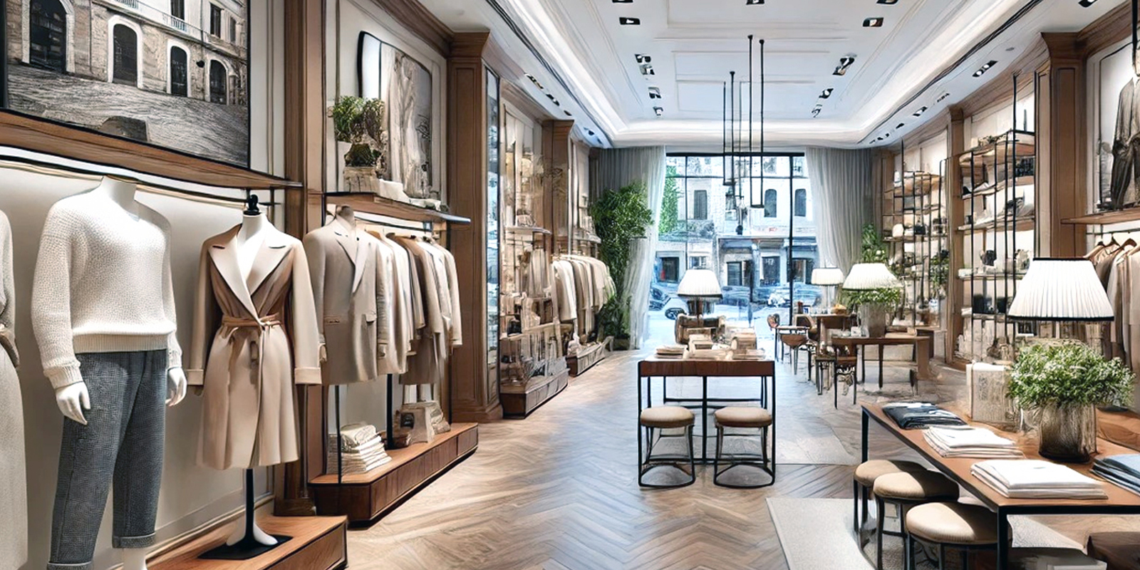 arredamento negozio abbigliamento elegante