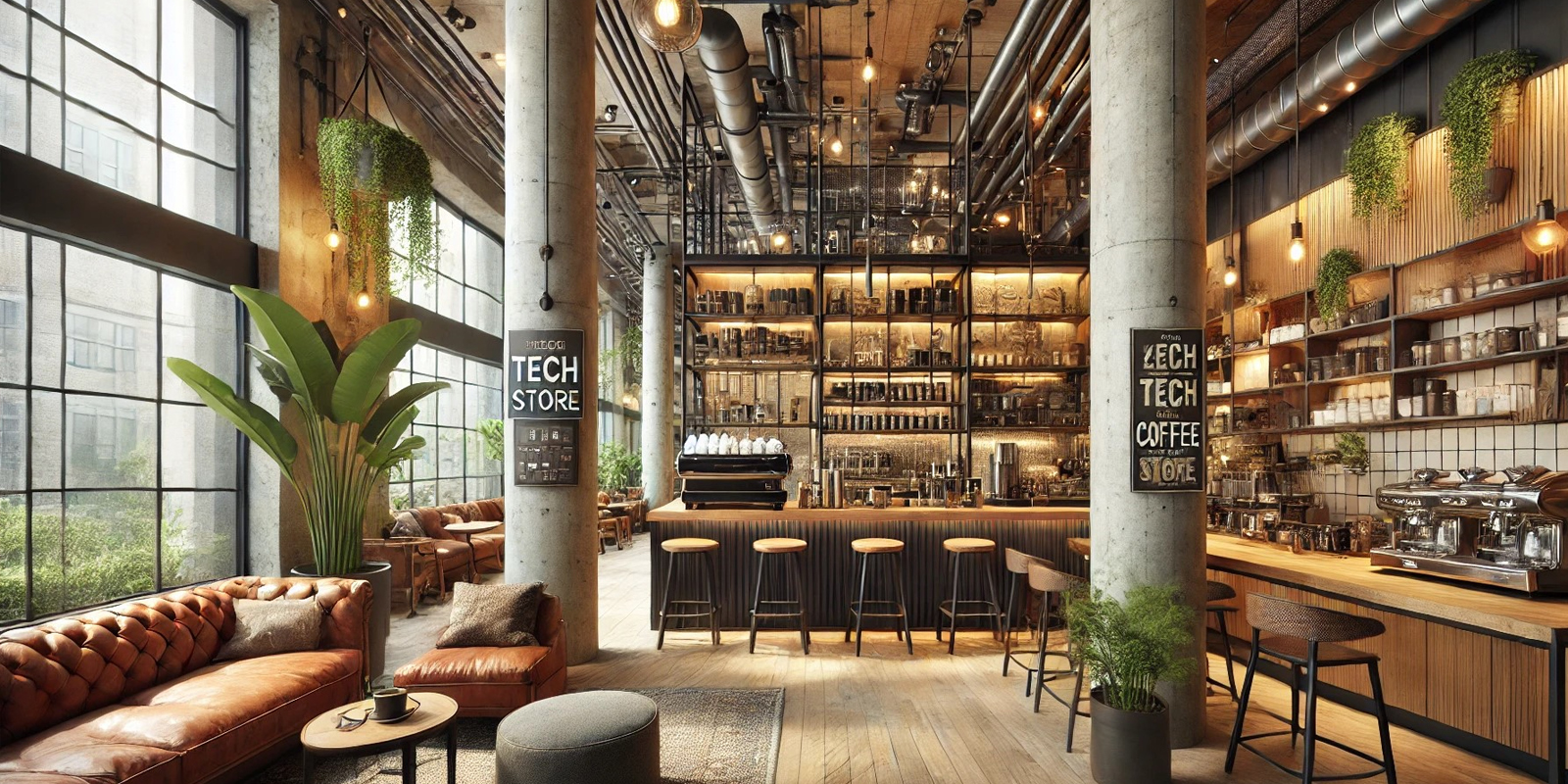 Bar arredato Markagency, design moderno e funzionale, ottimizzazione spazi, aumento vendite.