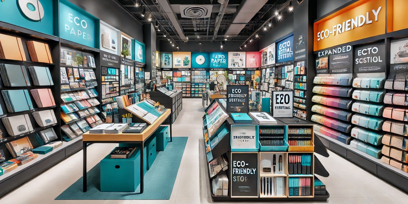 Cartoleria arredata Markagency, design moderno e funzionale, ottimizzazione spazi, aumento vendite