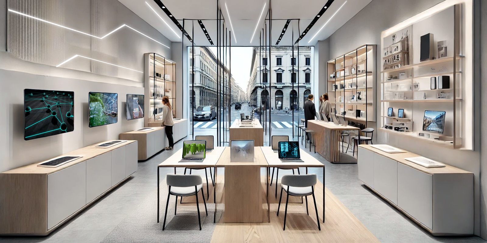 Illuminazione a LED negozio hifi, luce calda e accogliente, risparmio energetico, valorizzazione dei prodotti