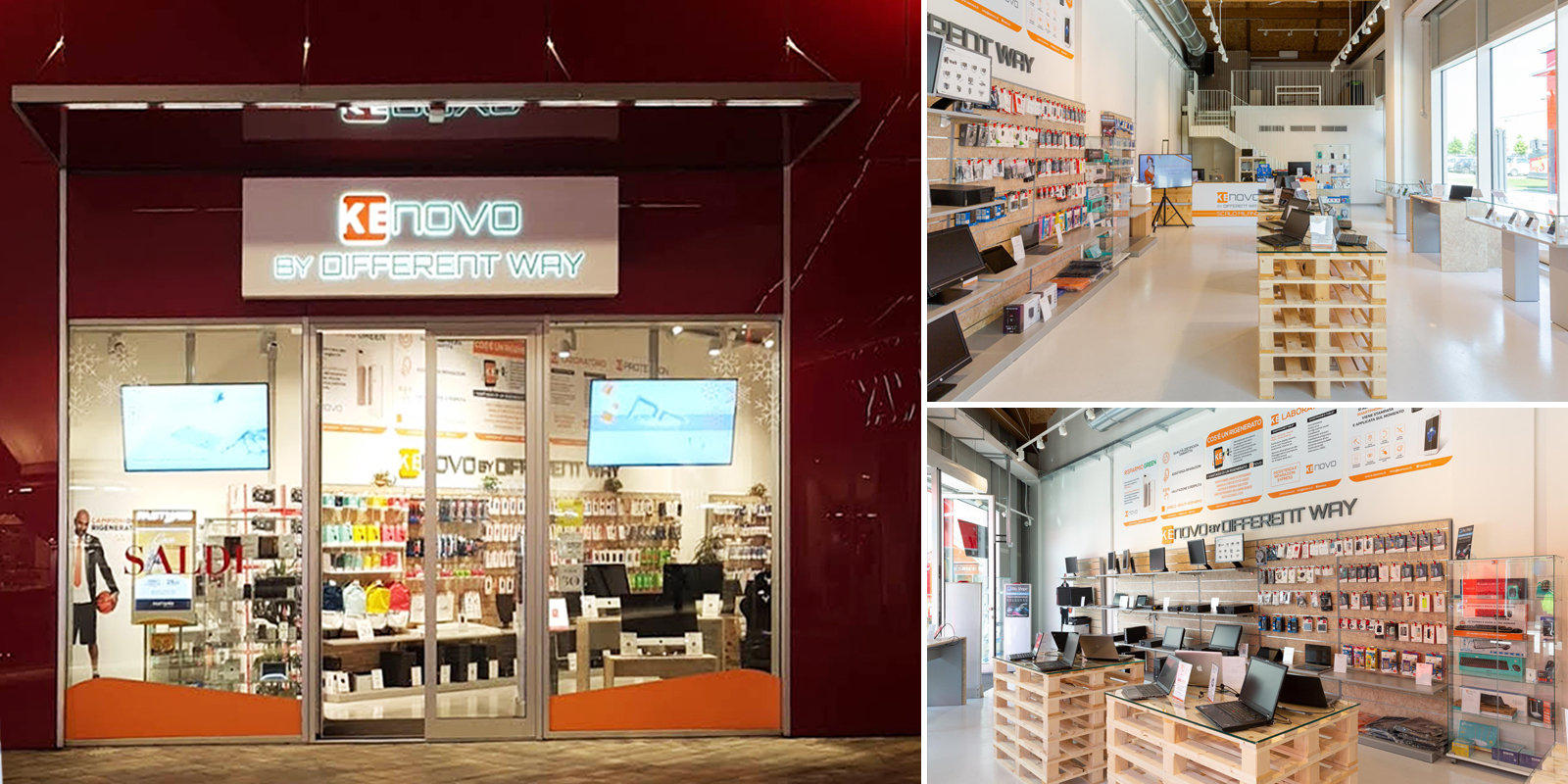 Arredamento per negozio di informatica telefonia e rigenerati Kenovo Scalo Milano